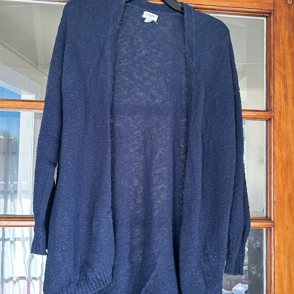 J. Crew Navy Open Front Cardigan
